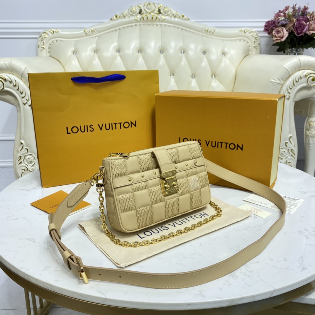 Louis Vuitton POCHETTE TROCA Shoulder Bag M59048 Beige